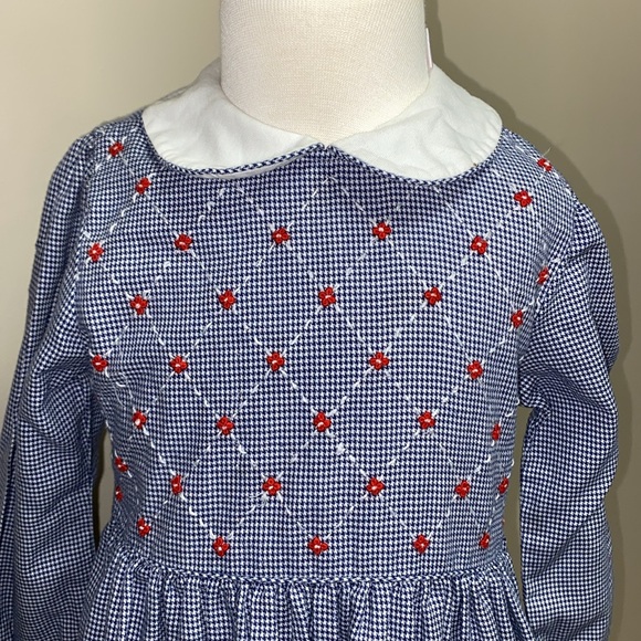 Sophie dess houndstoothoth long sleeved Peter Pan collar dress girls size 4 - Picture 2 of 6